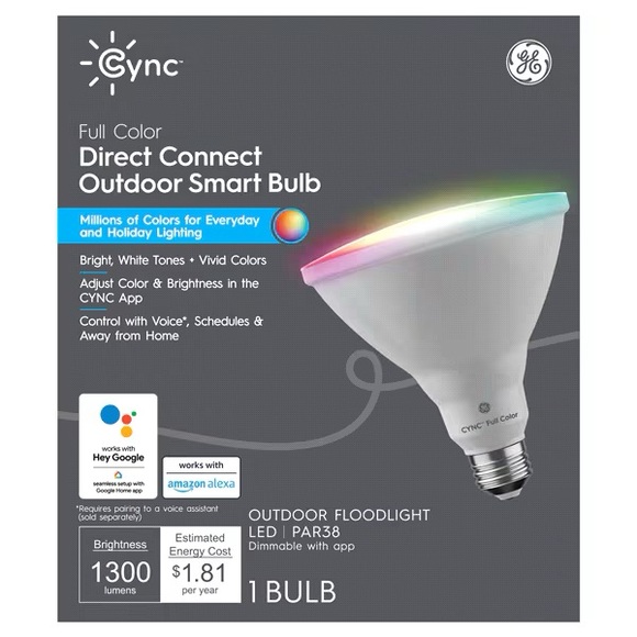 NWB GE CYNC Outdoor 90-Watt EQ PAR38 Full Spectrum Dimmable Smart LED Light Bulb - Picture 1 of 2
